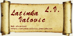 Latinka Valović vizit kartica
